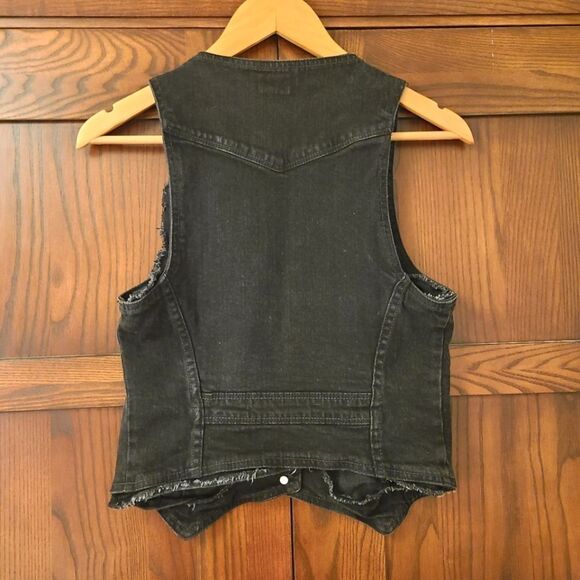 Urban Outfitters Black Denim Vest Size Small - Picture 7 of 7